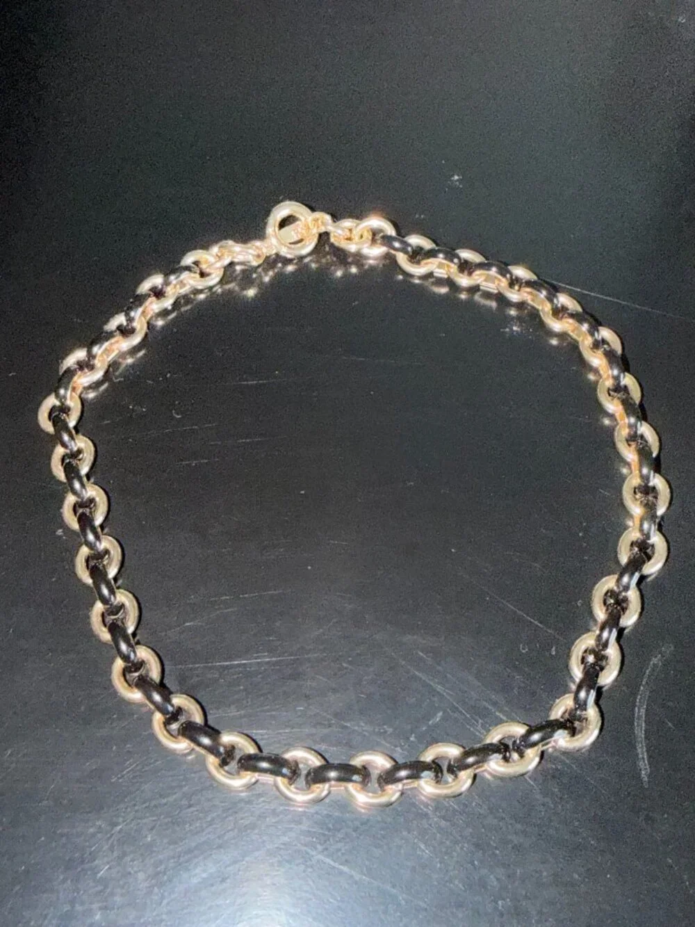 ROXANNE ASSOULIN CLASSIC LINK GOLD-TONE ENAMEL NECKLACE